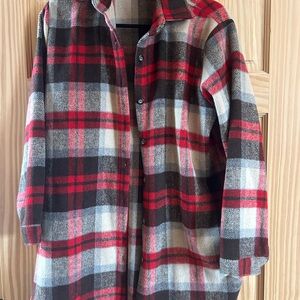 ADORA Red and Gray Plaid Kids Button Down Shirt